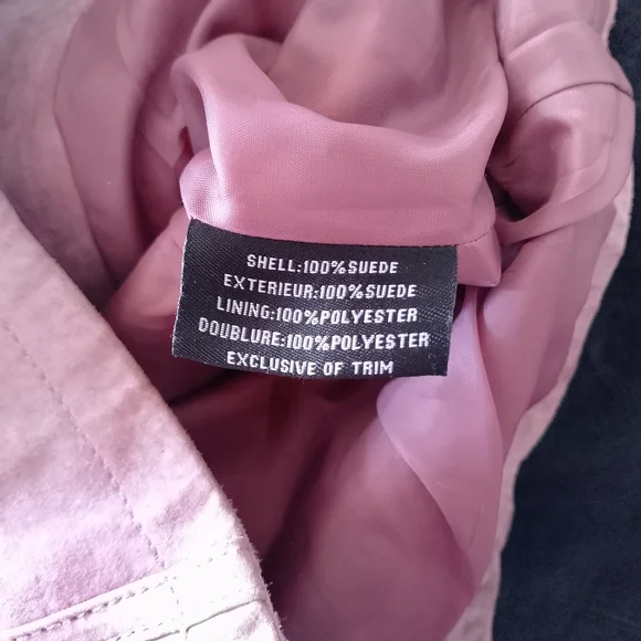 Vintage Le Chateau Pink Suede Zip-Front Jacket Motorcycle Jacket - Picture 4 of 10